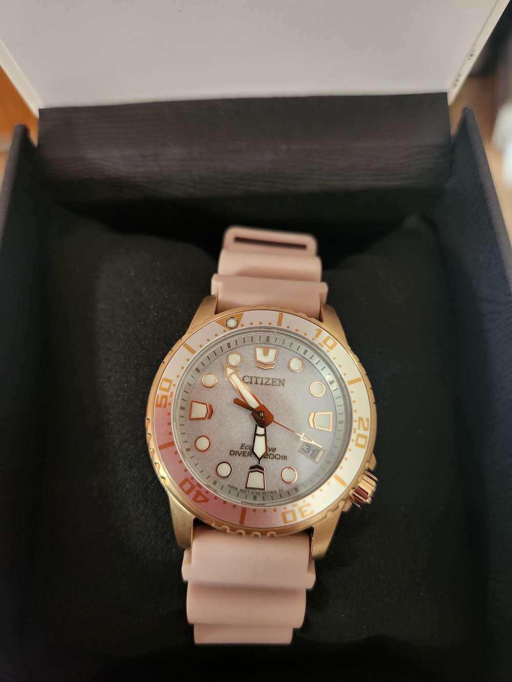 Citizen Women's Eco-Drive Pink and Gold Dive Watch